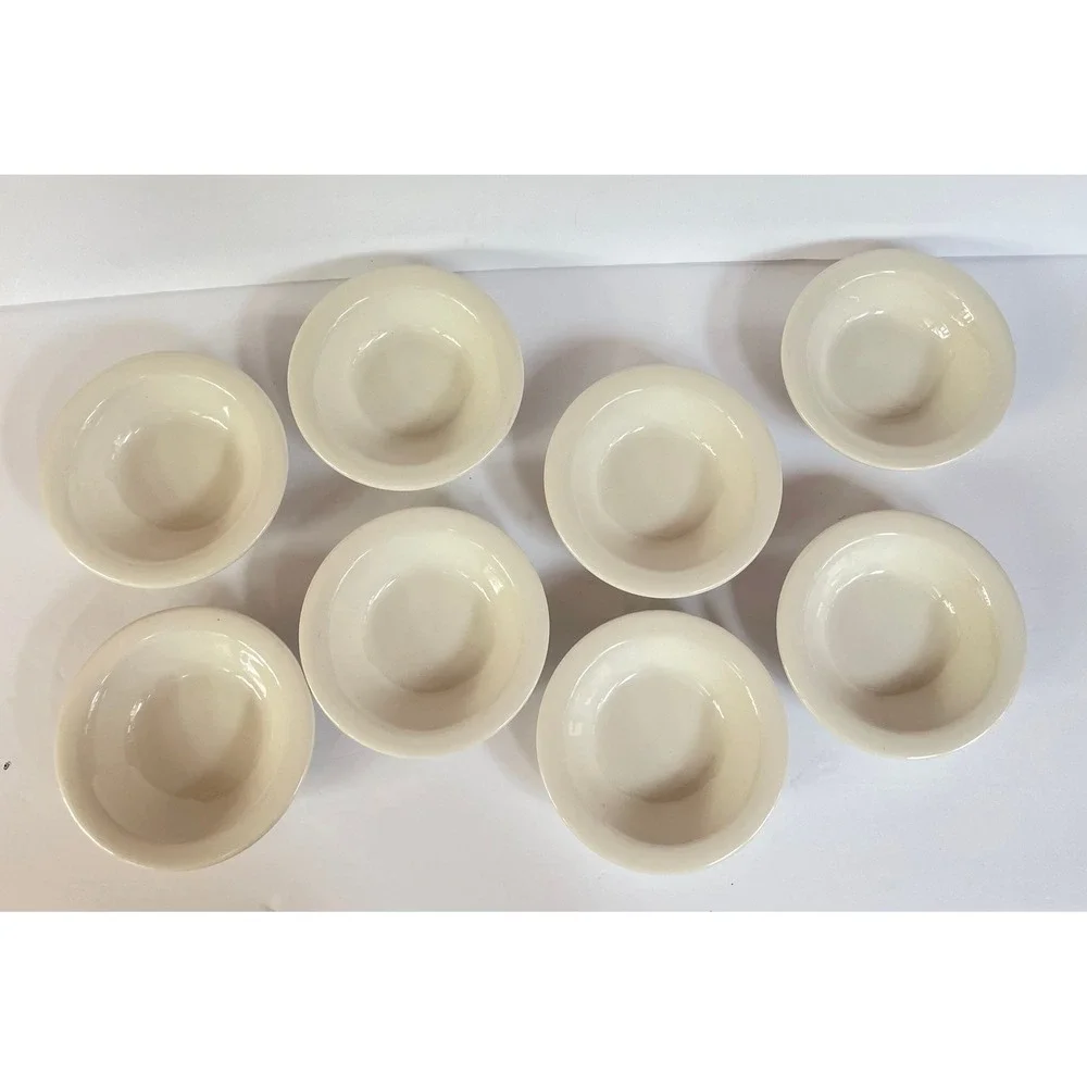 Vintage Cream Ironstone Oneida Buffalow Fruit Bowls Set of 8‎ Off White Ceramic